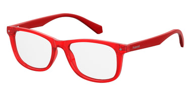 Youth Unisex Polaroid Eyeglasses: PLD D813 - Red SpecSMART Eye Clinic (Diagonal View)